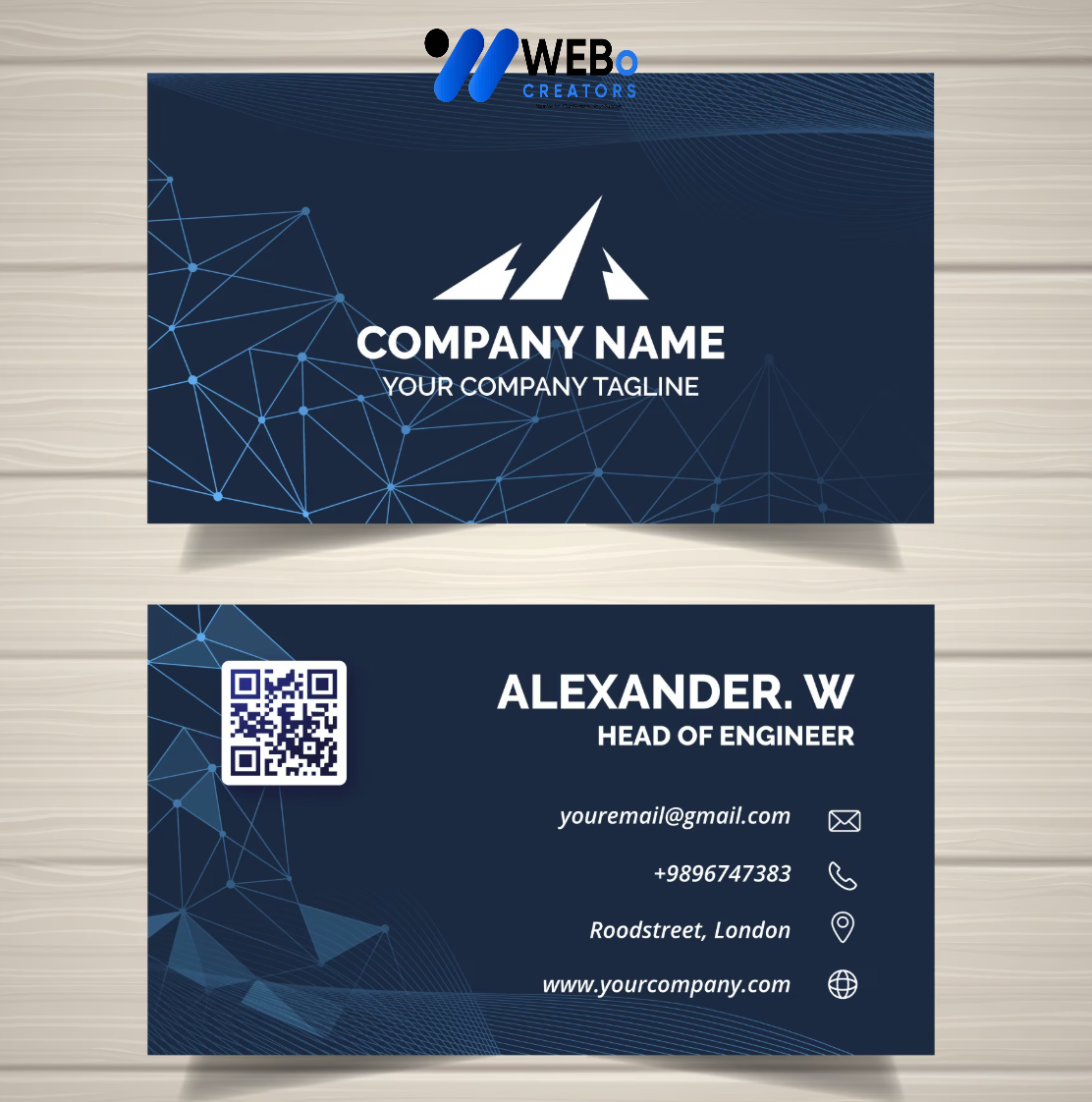 Elegant Professional Business card design with golden stripes Agency in Qatar