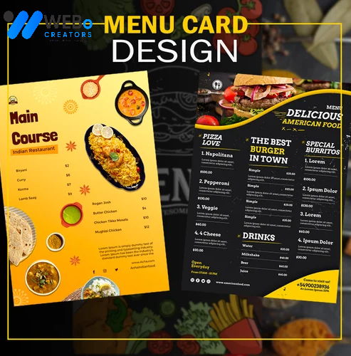 Restaurant digital menu board Qatar menu printing services online food menu design 2026